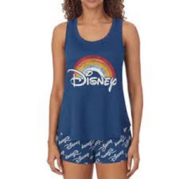 Disney Other - Disney Sleepwear Blue Boxer Tank Top 2 Piece Set